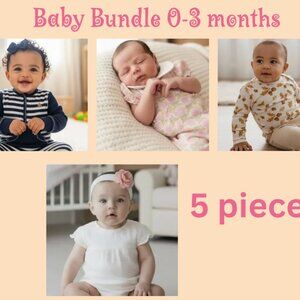 Baby Clothing Bundle 0–3 Months | 5-Piece Neutral Newborn Set